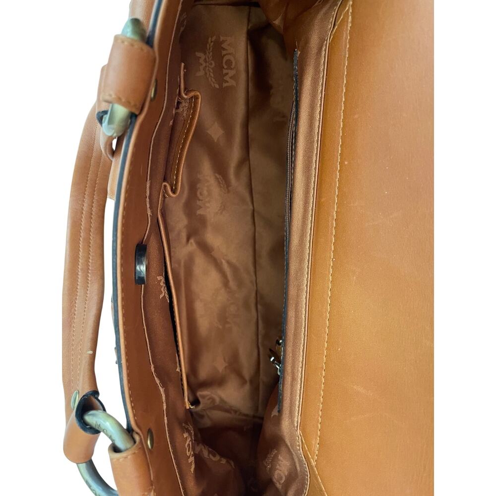 MCM Vintage Top Handle Satchel / Tote Cognac Visetos Monogram Pre-Owned - Picture 8 of 13